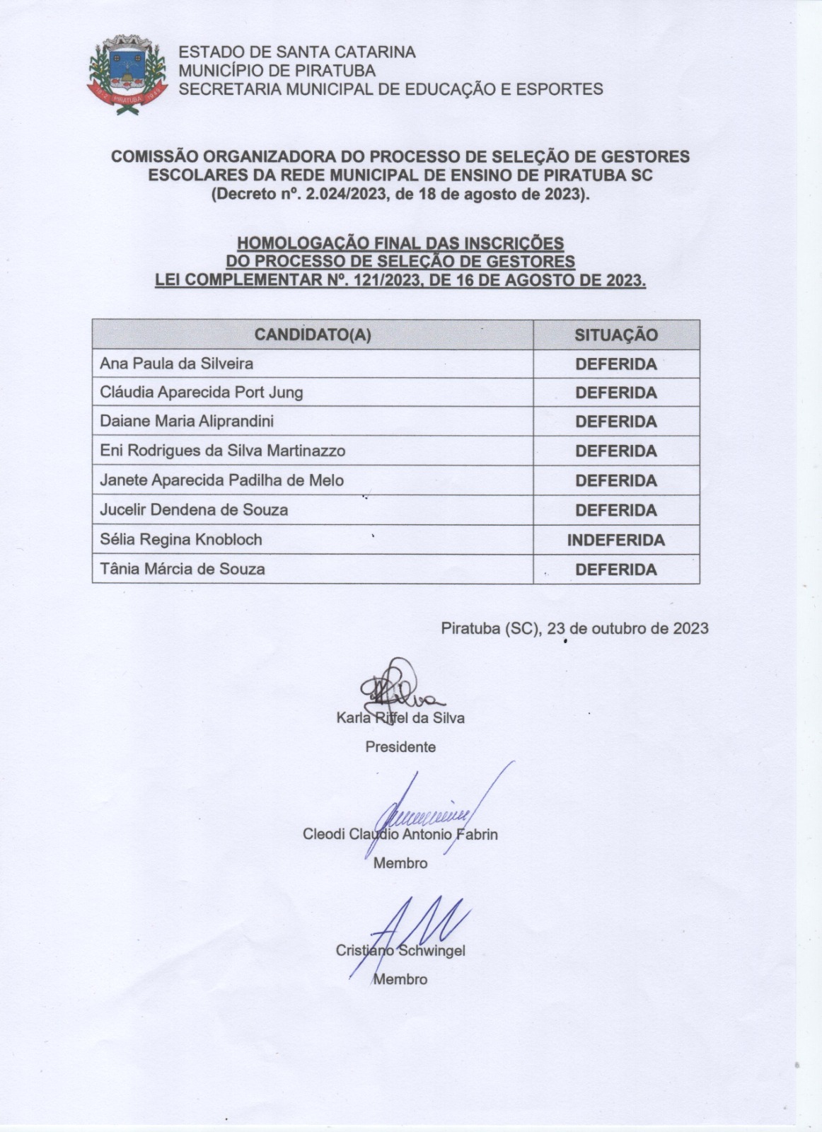 Homologação definitiva das inscrições do PSS de Diretores (as) e  Vice-diretores (as) - Prefeitura Municipal de Breves
